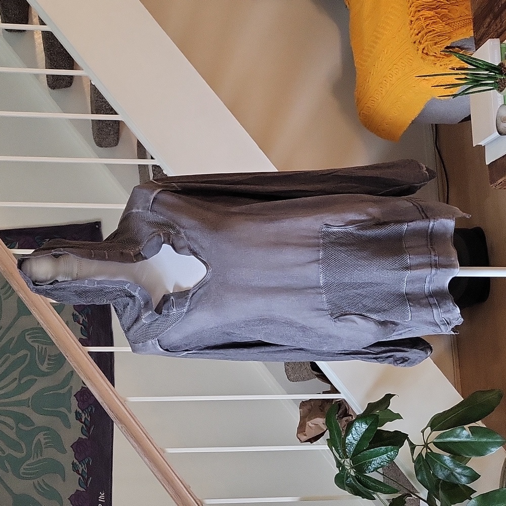 Tredy Gray See-through Hoddie